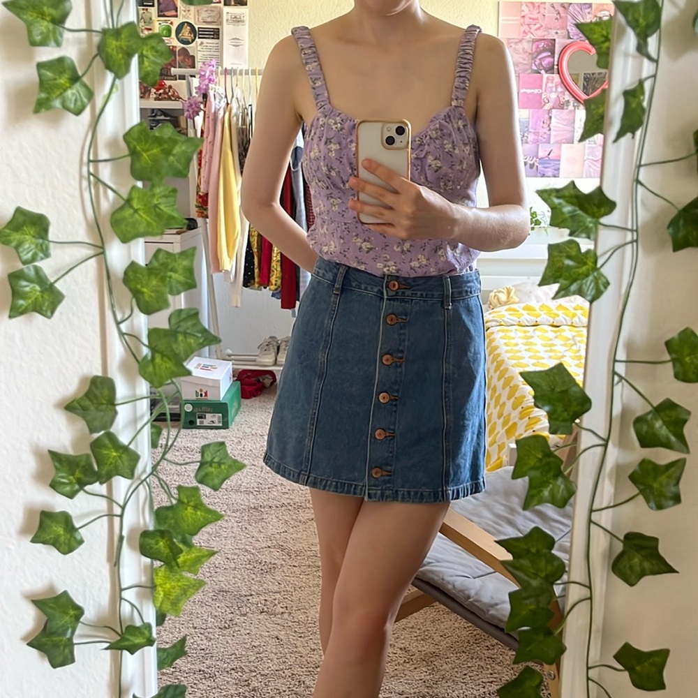 XS Blue Denim F21 Mini Skirt 💙
